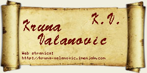 Kruna Valanović vizit kartica